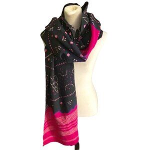 Beautiful batik print and mirror work pakistani shawl